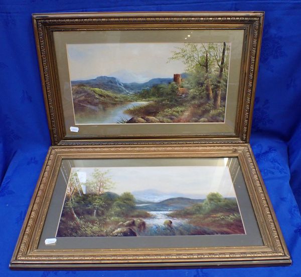 TWO OIL ON BOARD LATE 19TH CENTURY LANDSCAPE PAINTINGS