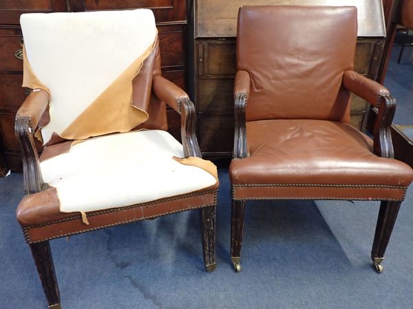 A PAIR OF GAINSBOROUGH TYPE ARMCHAIRS