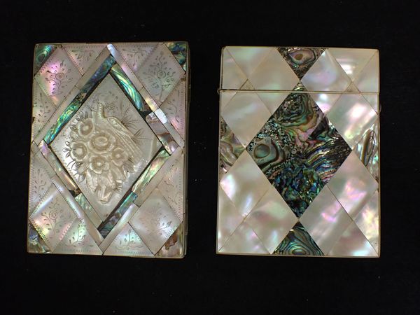 TWO MOTHER-OF-PEARL CARD CASES