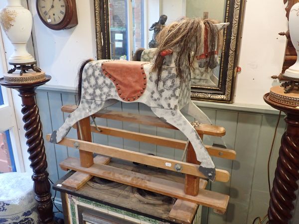 A PAINTED WOODEN 'SAFETY' ROCKING HORSE, OF SMALL PROPORTIONS