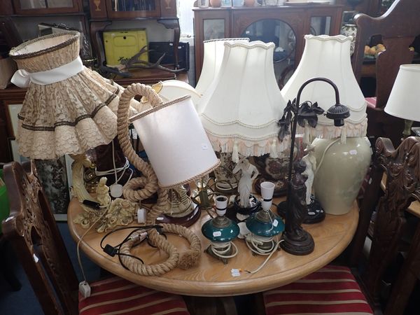 A COLLECTION OF TABLE LAMPS