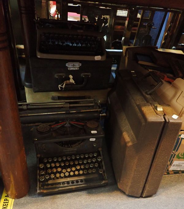A COLLECTION OF TYPEWRITERS