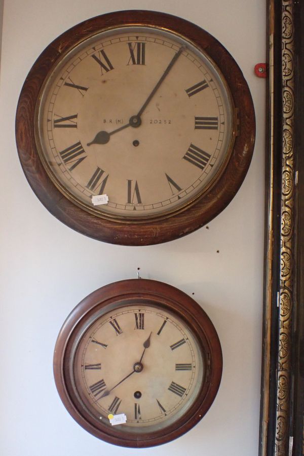 A MAHOGANY CASED DIAL CLOCK OF SMALL PROPORTIONS