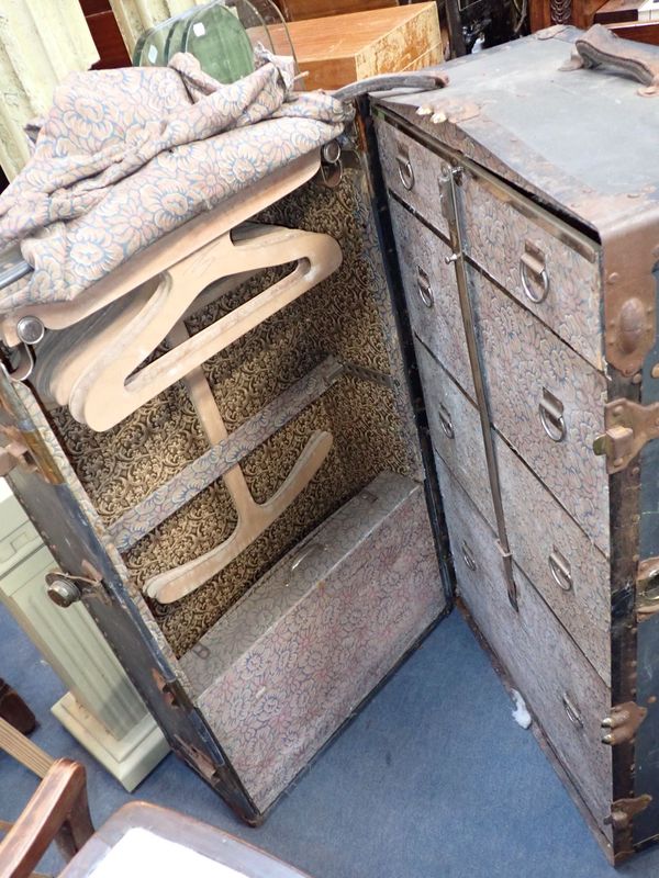 A 1930S TRAVELLING DRESSING TRUNK