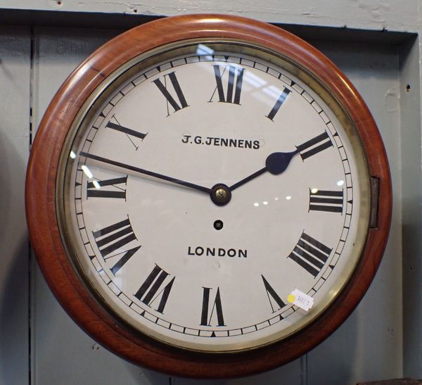 A MAHOGANY CASED SINGLE FUSEE DIAL CLOCK