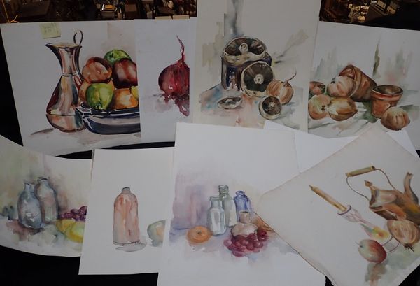 SUE ELLEN WILDER (20TH CENTURY) STILL LIFE STUDIES, WATERCOLOUR