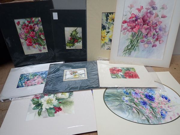 SUE ELLEN WILDER (20TH CENTURY) FLORAL STUDIES, WATERCOLOURS