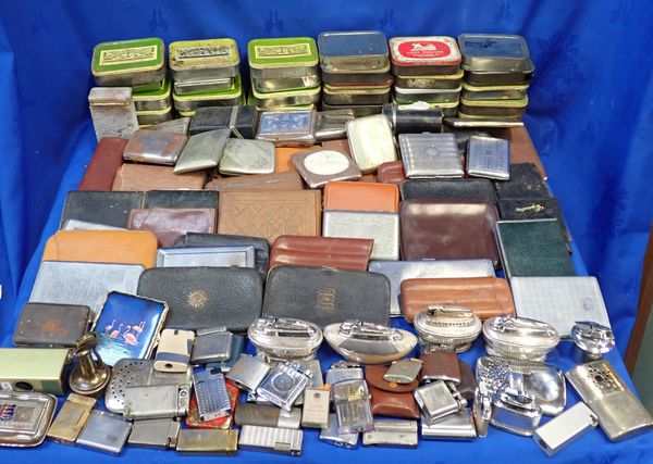 A COLLECTION OF TOBACCO TINS, CIGARETTE CASES