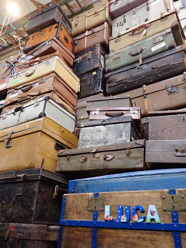 A LARGE QUANTITY OF TRUNKS, CASES, AND TIN BOXES