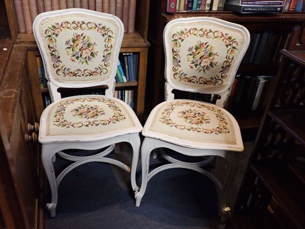 A PAIR OF LOUIS XVI STYLE CHAIRS