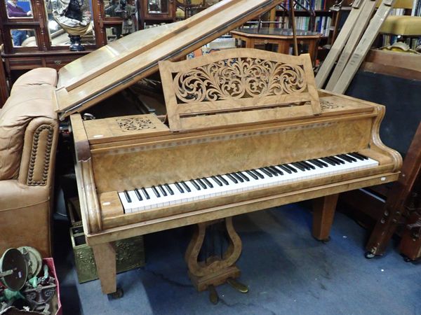 A WALNUT CASED COLLARD & COLLARD GRAND PIANO