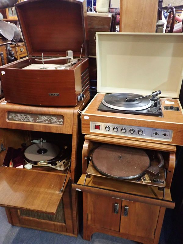 A PYE 'BLACK BOX' WITH MONARCH TURNTABLE, A COOMBER, WORCESTER TURNTABLE