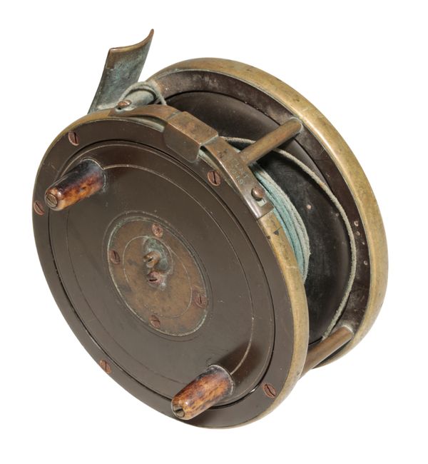 AN EARLY RARE SLATER CENTREPIN REEL