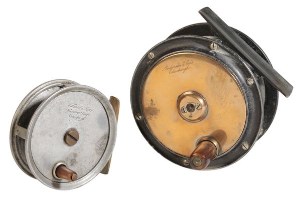 ANDERSON & SONS, EDINBURGH: AN ALLOY AND BRASS SALMON REEL