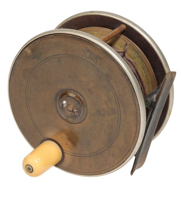 MALLOCHS OF PERTH: A BRASS AND BAKELITE SALMON REEL