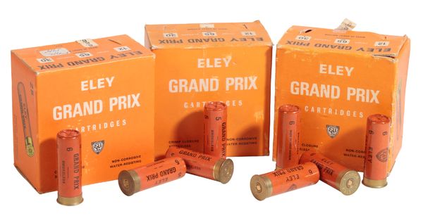 THREE BOXES OF 25 ELEY 2 BORE GRAND PRIX CARTRIDGES