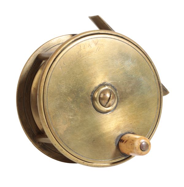 K. KNIGHT & SONS, CASTLE CONNELL: AN ALL BRASS TROUT REEL,