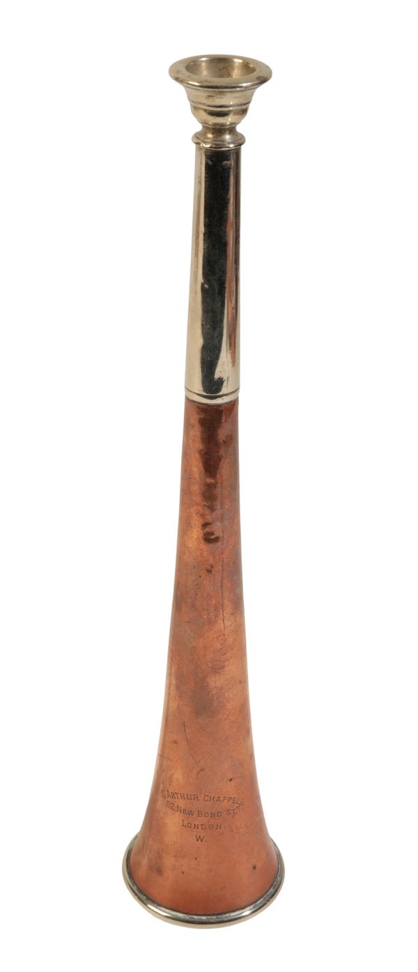 S. ARTHUR CHAPPELL, 52 NEW BOND STREET, LONDON: A NICKEL SILVER AND COPPER HUNTING HORN