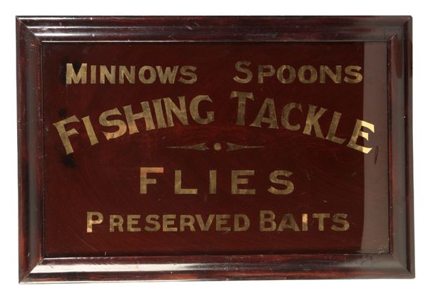 AN EDWARDIAN GLASS ADVERTISING SIGN