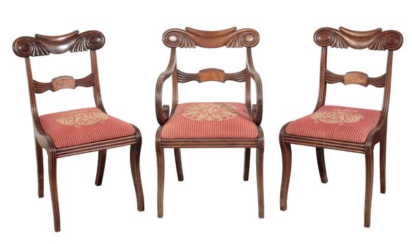 SIX WILLIAM IV MAHOGANY DINING CHAIRS