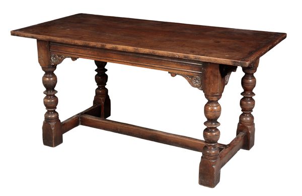 A 17TH CENTURY STYLE OAK REFECTORY TABLE