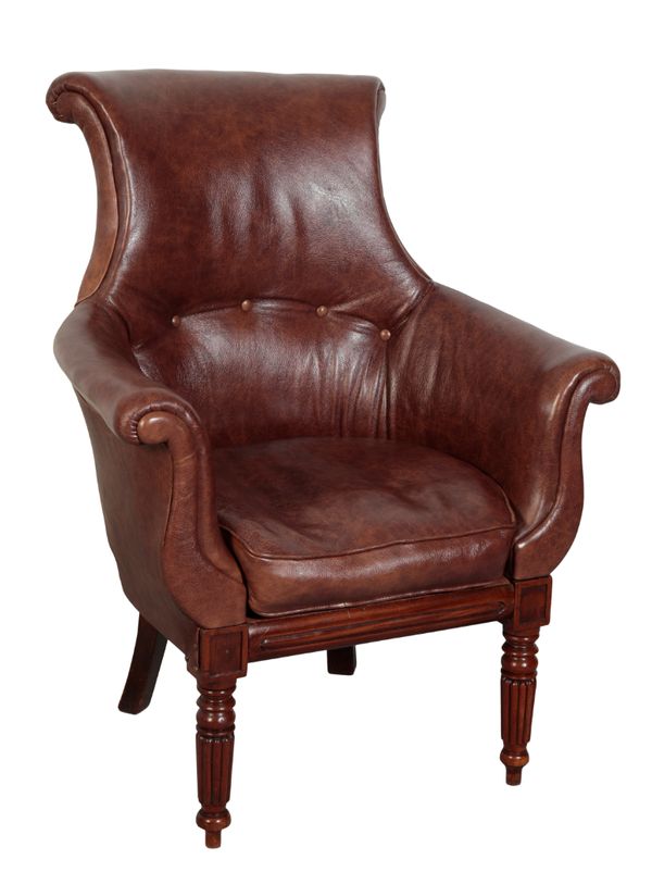 A LATE REGENCY 'MAHOGANY' TUB ARMCHAIR