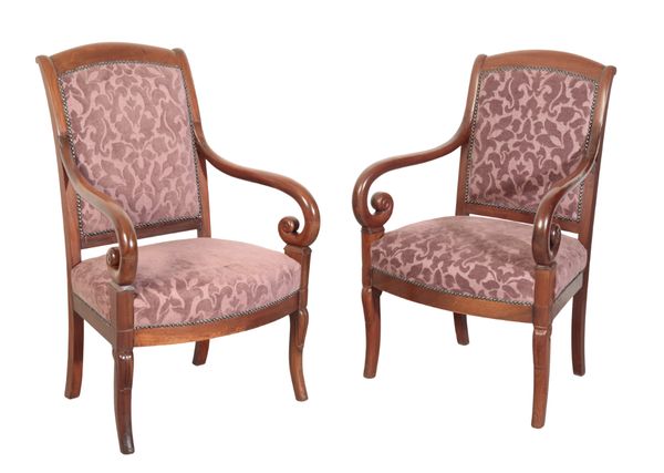 A PAIR OF LOUIS PHILIPPE MAHOGANY ARMCHAIRS