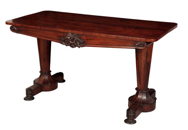 A WILLIAM IV ROSEWOOD LIBRARY TABLE