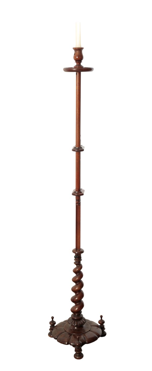 A VICTORIAN MAHOGANY ADJUSTABLE TORCHERE