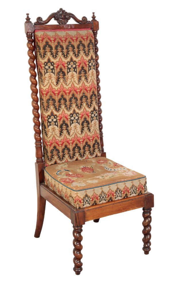 A VICTORIAN WALNUT PRIE DIEU CHAIR