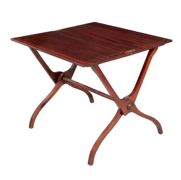 A VICTORIAN MAHOGANY FOLDING TABLE