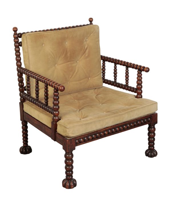 A WILLIAM IV SIMULATED ROSEWOOD ARMCHAIR