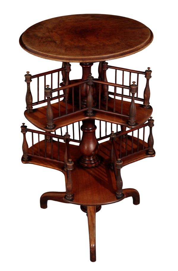 A VICTORIAN WALNUT READING TABLE