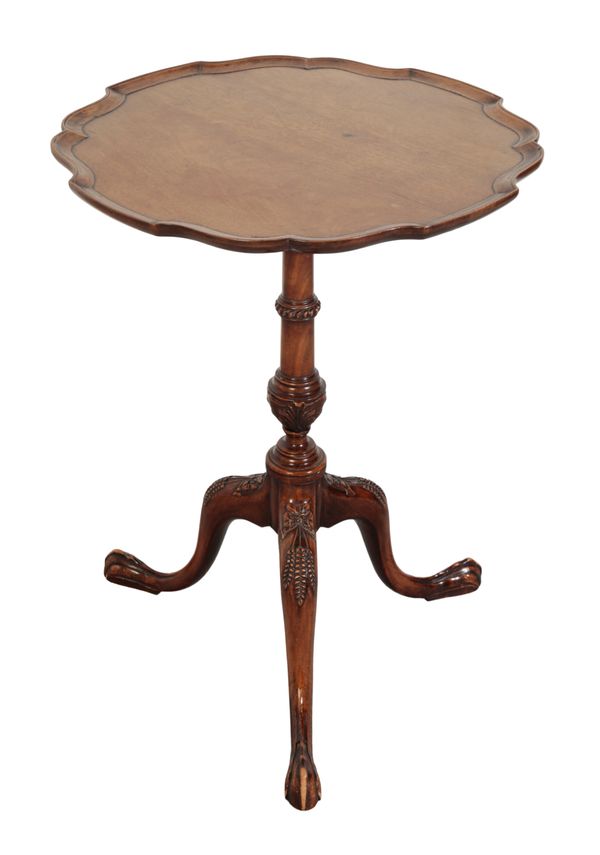 A GEORGE II STYLE WALNUT TRIPOD TABLE