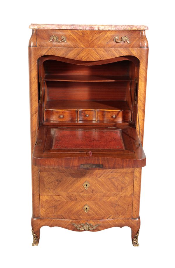 A LOUIS XV STYLE KINGWOOD SECRETAIRE A ABATTANT