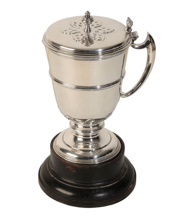 A 20TH CENTURY SILVER CUP AND COVER