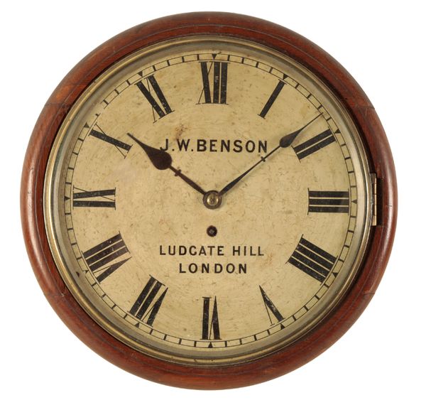 A VICTORIAN MAHOGANY WALL CLOCK