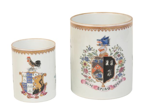 A CHINESE EXPORT ARMORIAL MUG