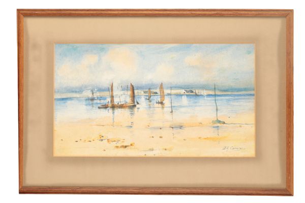 ASCRIBED TO DAVID YOUNG CAMERON (1865-1945) Fishing boats at low tide