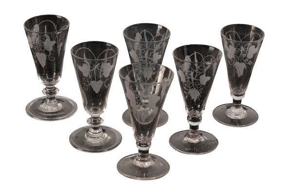 A SET OF SIX REGENCY ALE GLASSES