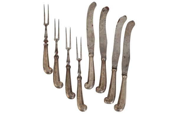 A SET OF 18TH CENTURY SILVER CUTLERY