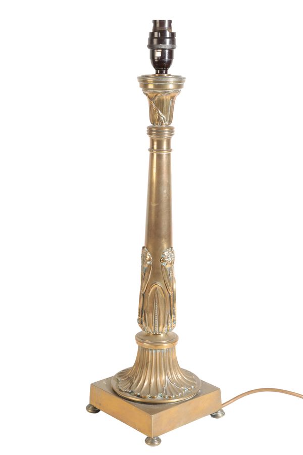 A BRONZE TABLE LAMP BASE