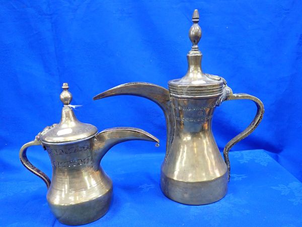 TWO MIDDLE EASTERN COFFEE POTS