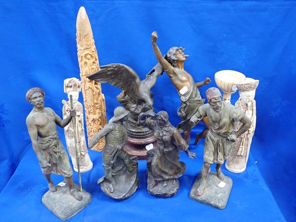 COLLECTION OF 19th CENTURY SPELTER FIGURES