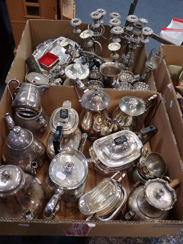 A COLLECTION OF SILVER PLATED WARES