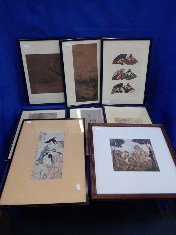 A COLLECTION OF FRAMED JAPANESE WOOD PRINTS