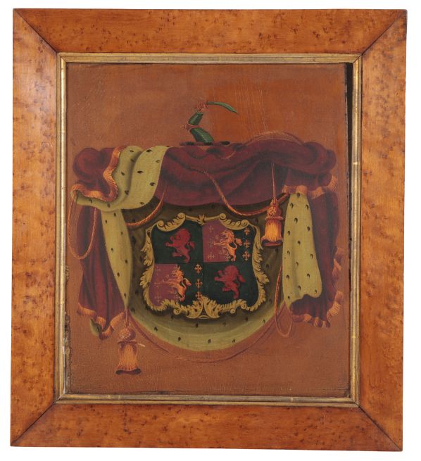 A VICTORIAN PAINTED CREST