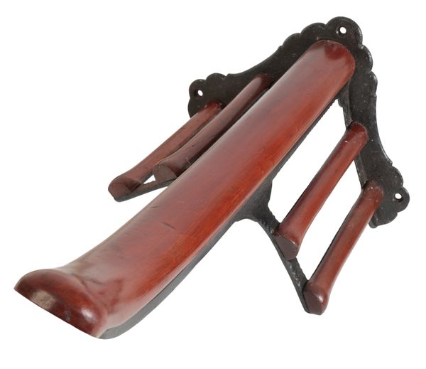 MUSGRAVE OF BELFAST AND LONDON: A MAHOGANY AND CAST IRON SIDE SADDLE RACK