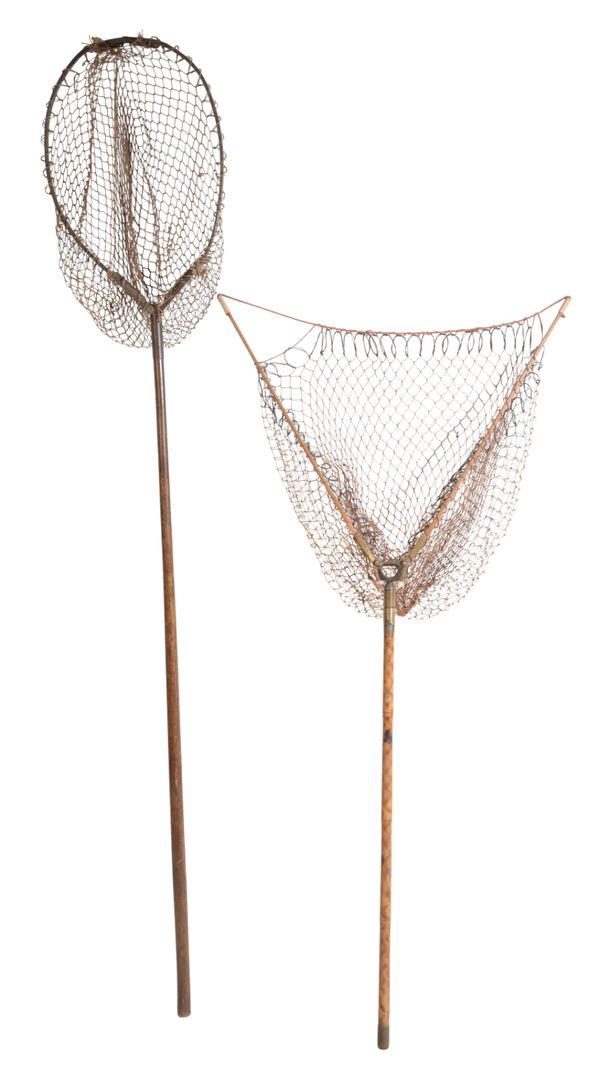 G. LITTLE OF LONDON: A PEAR-SHAPED GREENHEART SHAFT LANDING NET;