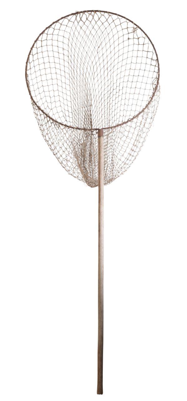 AN EDWARDIAN LARGE GILLIE LANDING NET